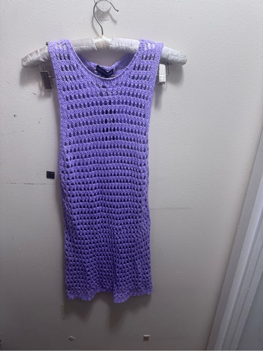 PrettyLittleThing Lavender Crochet Swim Coverup size 2